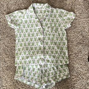 Roller Rabbit Green Rabbits Polo Pajamas Sz S